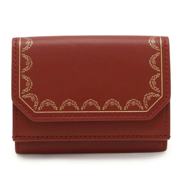 Cartier Garland de Compact Tri-fold Wallet in Red Leather (L3001736)